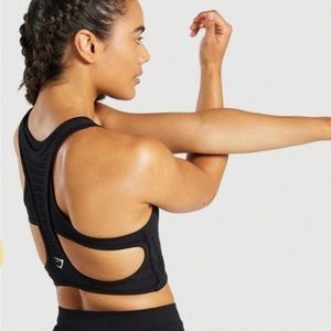 NWT ORIGINAL GYMSHARK WOMENS
FLAWLESS KNIT SPORTS BRA - BLACK.